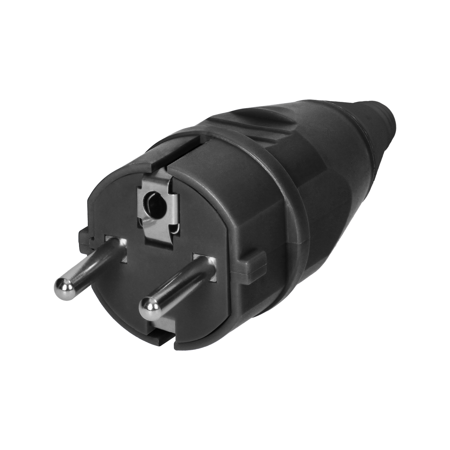 Werkstattstecker 2P+Ed Uni-Schuko, schwarz