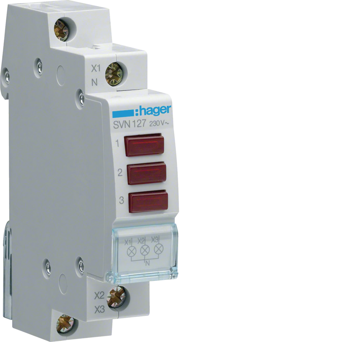 Hager SVN127 LED-Leuchtmelder, dreifach rot, 230 V AC