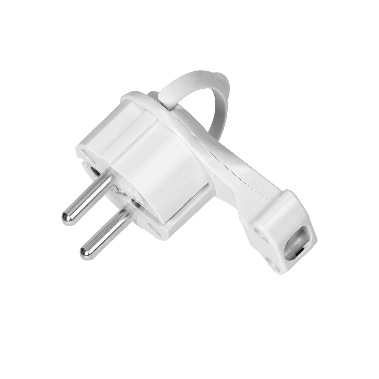 Uni-Schuko-Stecker mit Öse, weiß