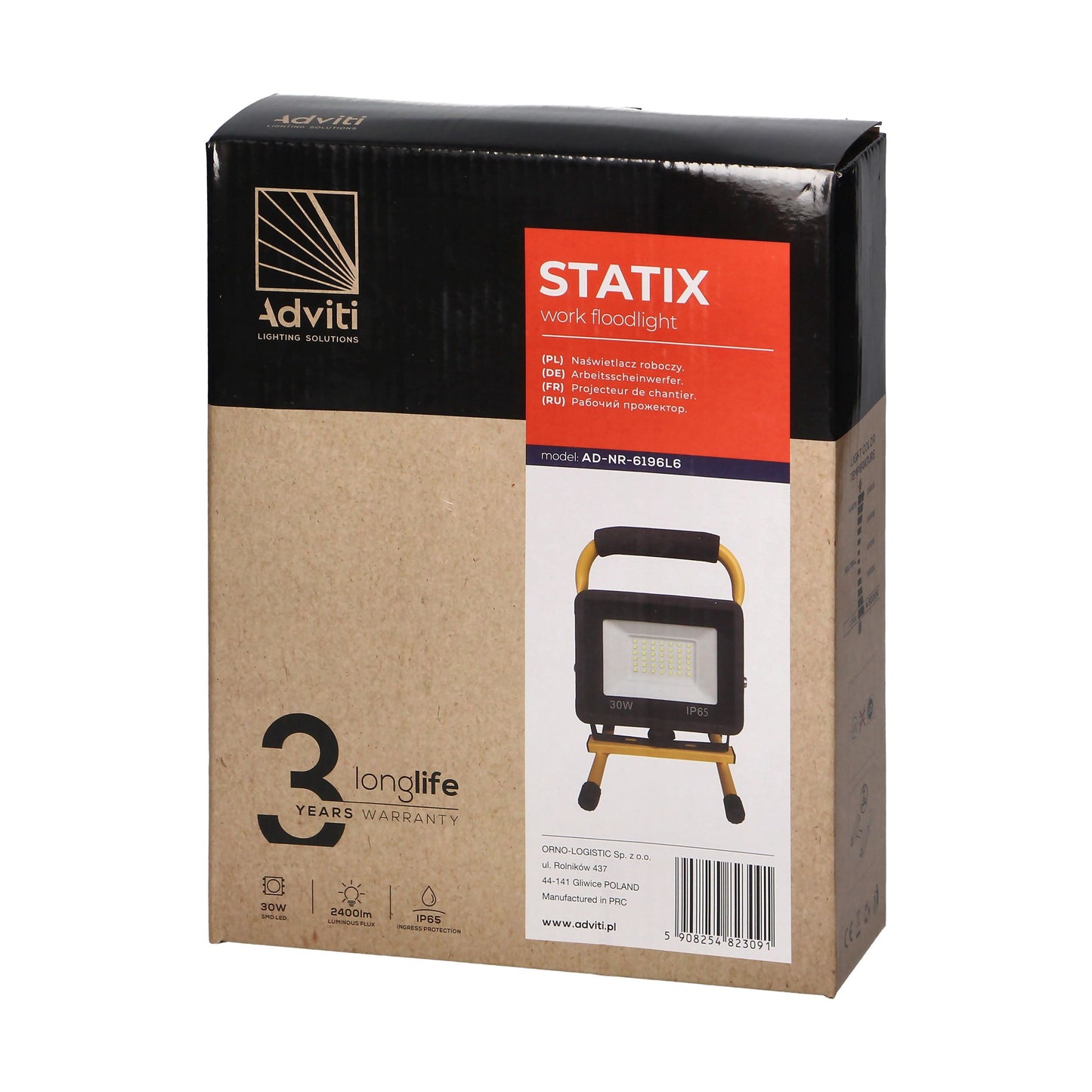 STATIX Stativ-Scheinwerfer, 30W, 2400lm, IP65, 6000K