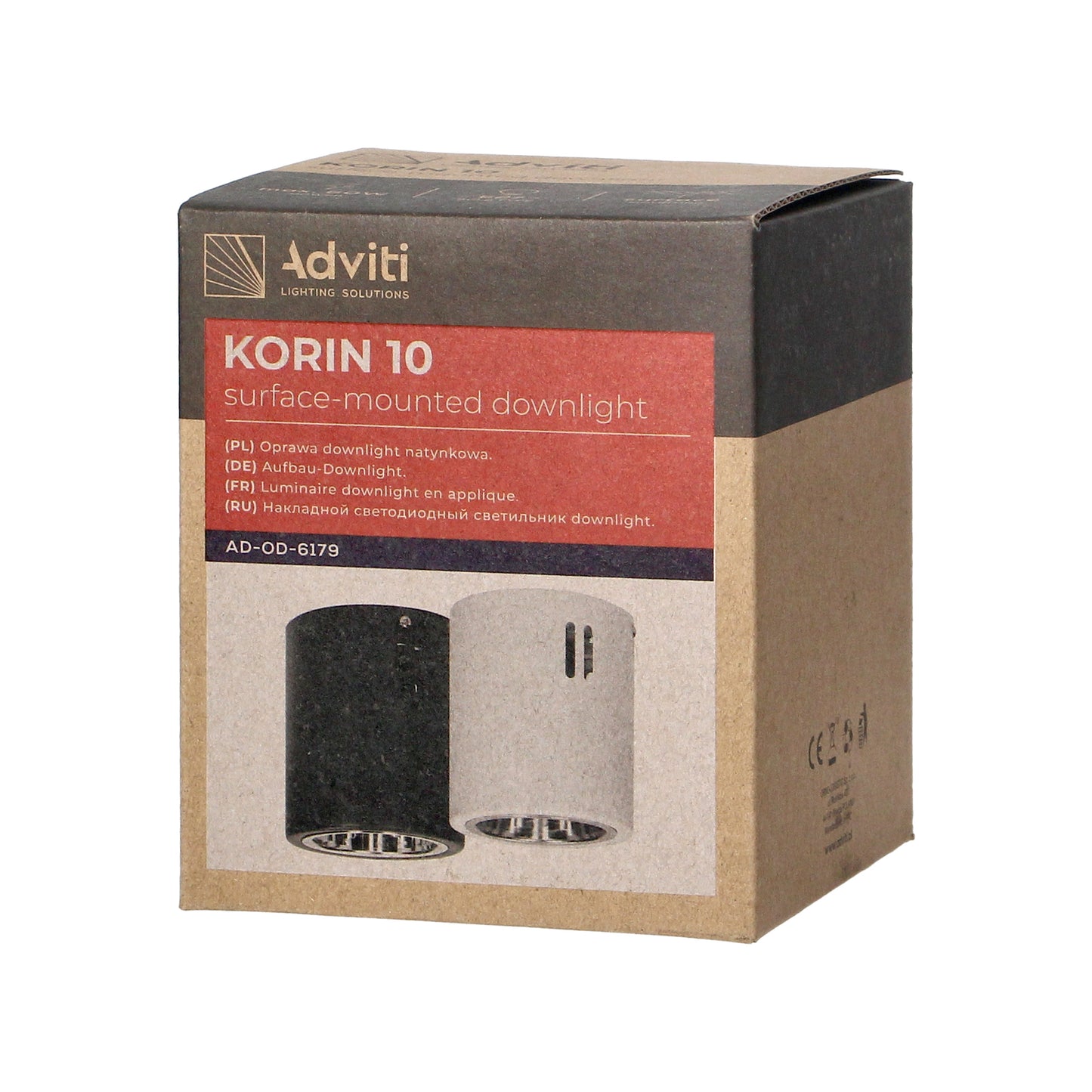 KORIN 10, Aufbau-Downlight, 60W, E27, Stahl, weiß