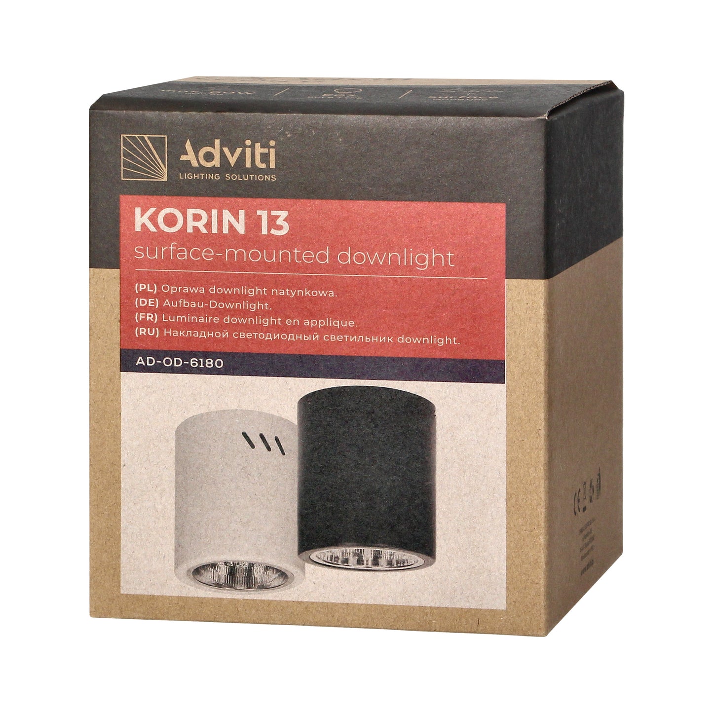 KORIN 13, Aufbau-Downlight, 60W, E27, Stahl, weiß