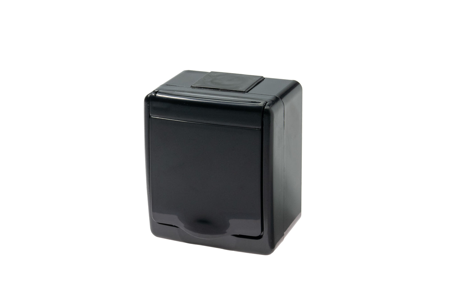 BETA Hermetische Aufputz-Steckdose 1-fach mit Klappdeckel IP44 schwarz