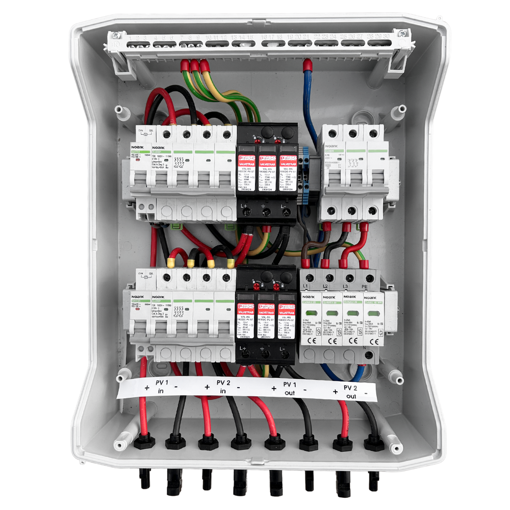 ELDAP Solar Anschlusskasten Photovoltaik AC DC 2-Strings 10kW + Feuerschutzschalter