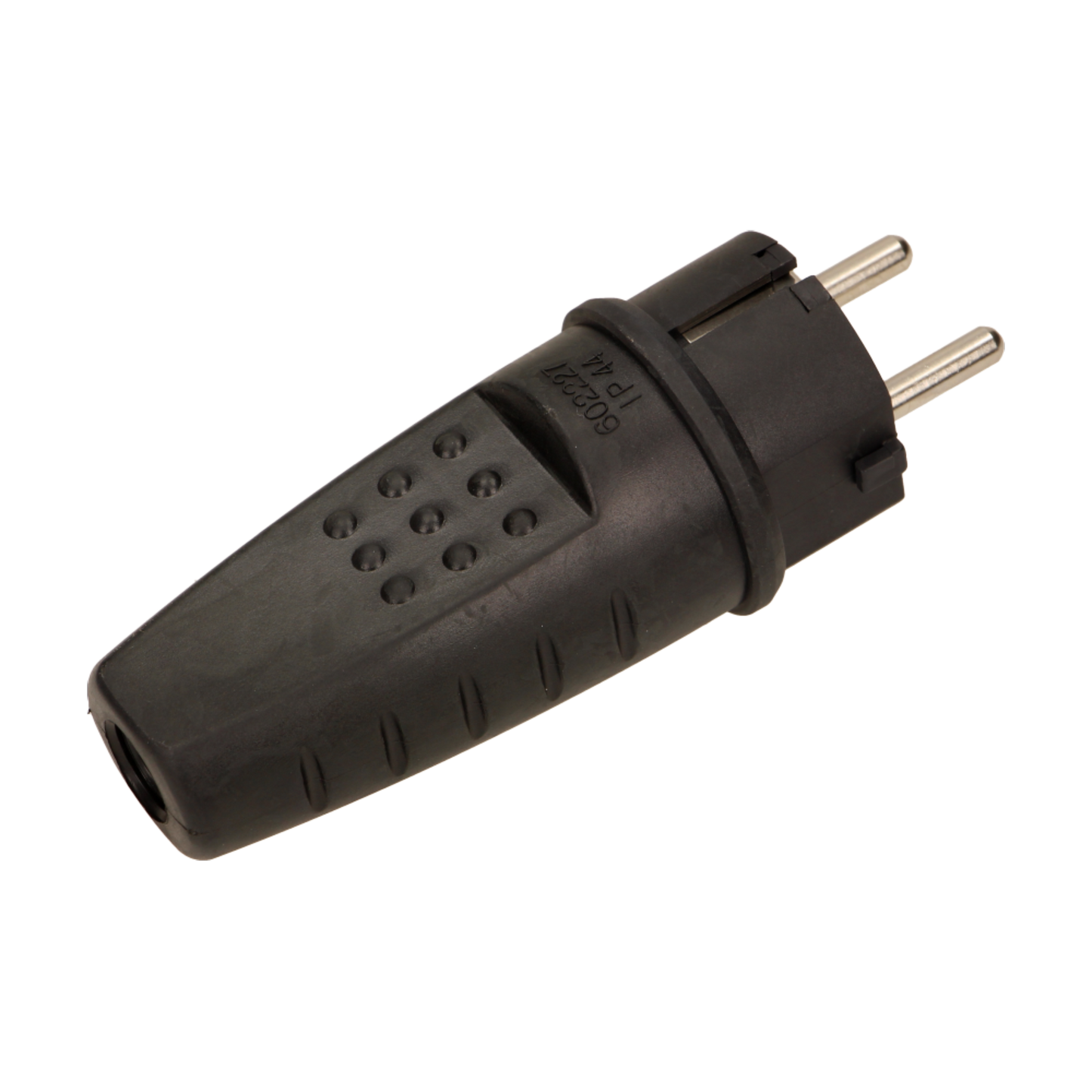 Einfache Gummidose IP44, schwarz, uni -schuko (typ E/F)