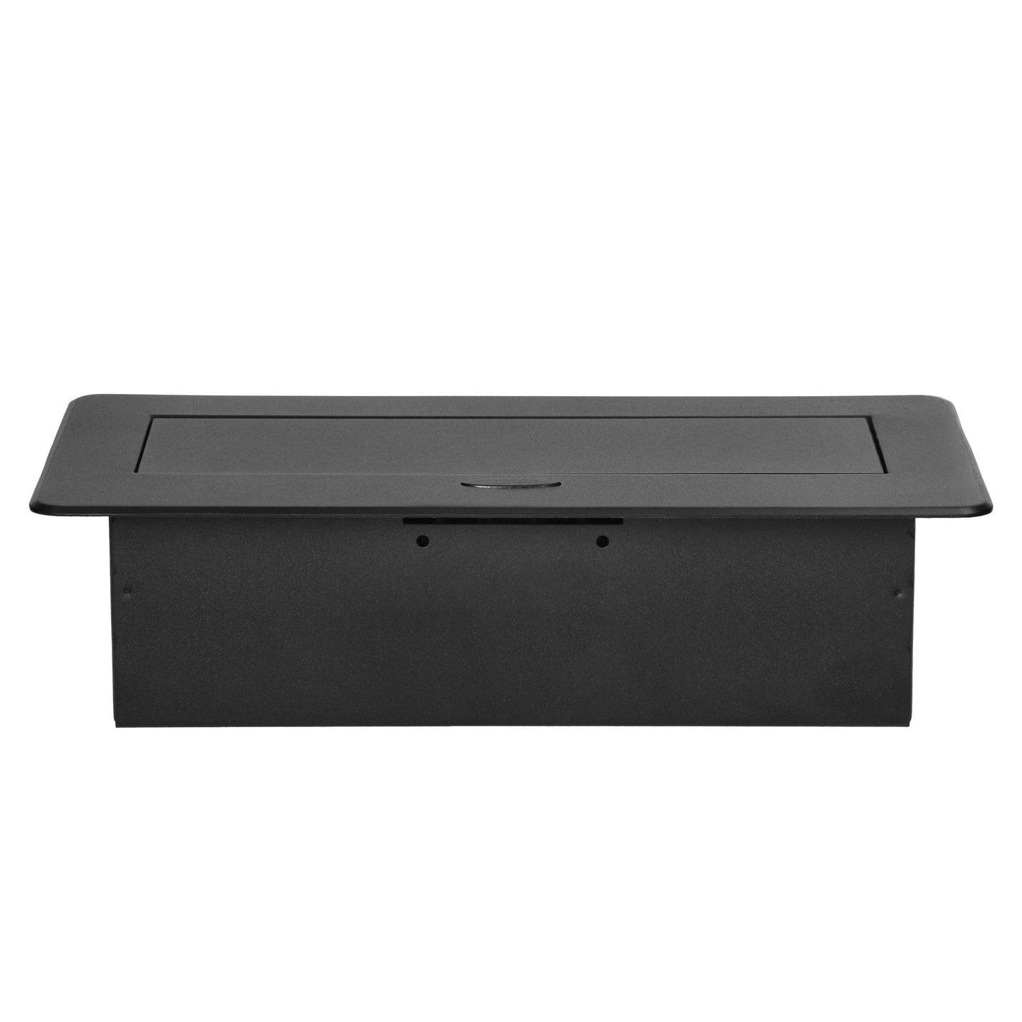 Möbeleinbausteckdose mit Flachfräsung und USB-Ladegerät, 2x2P+E,2x USB (Typ A+C; 3,6A), schwarz