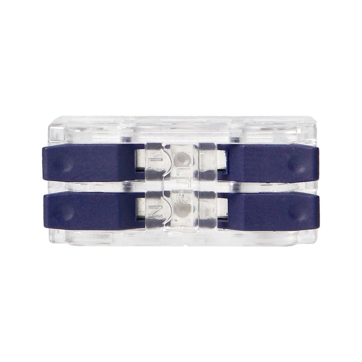 2-Draht-Klemmverbinder, doppelseitig; für beliebige 0,75-4mm²-Drähte; IEC 250V/32A; Beutel mit 6 Stück.