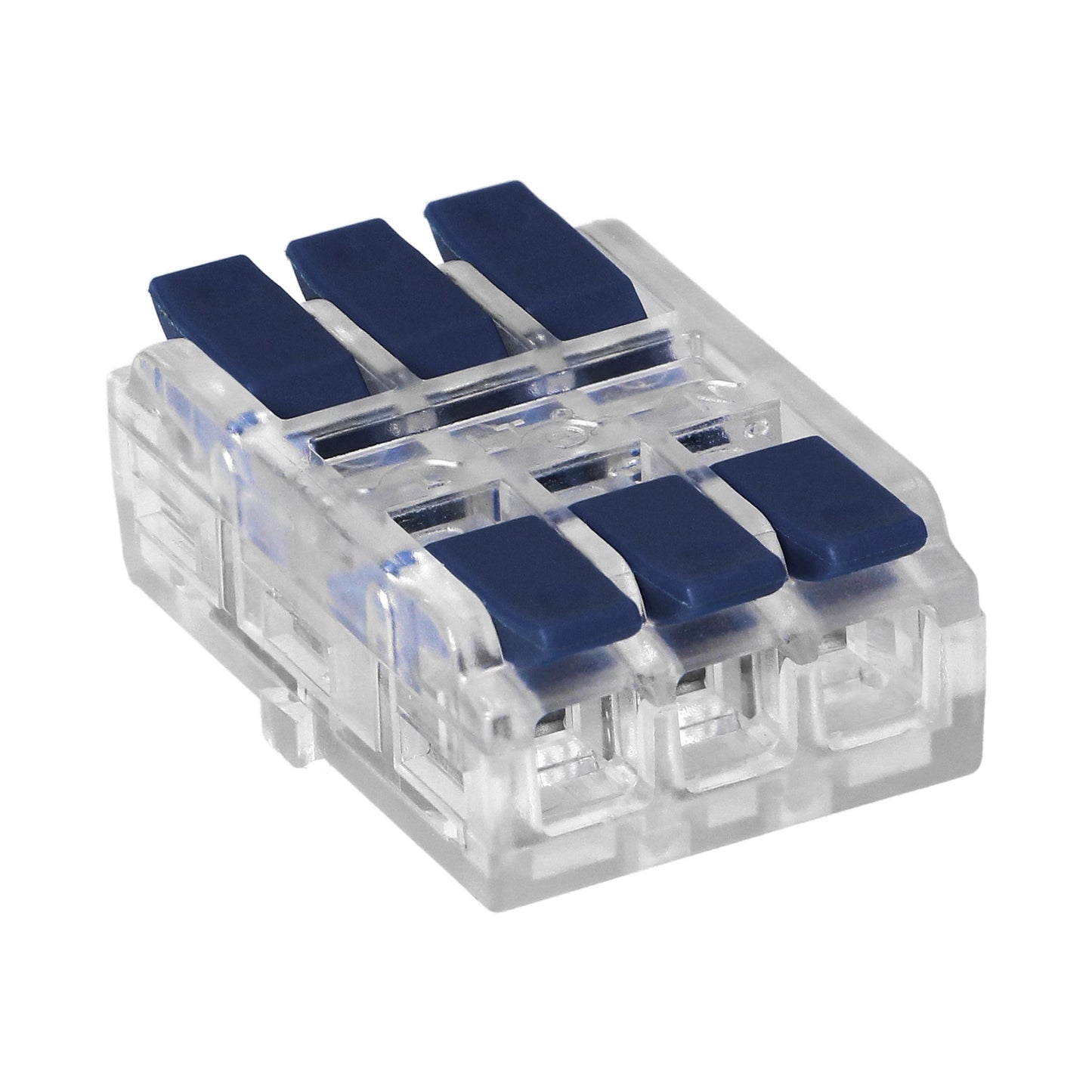 3-Draht-Klemmverbinder, doppelseitig; für beliebige 0,75-4mm²-Drähte; IEC 250V/32A; 50 Stück.