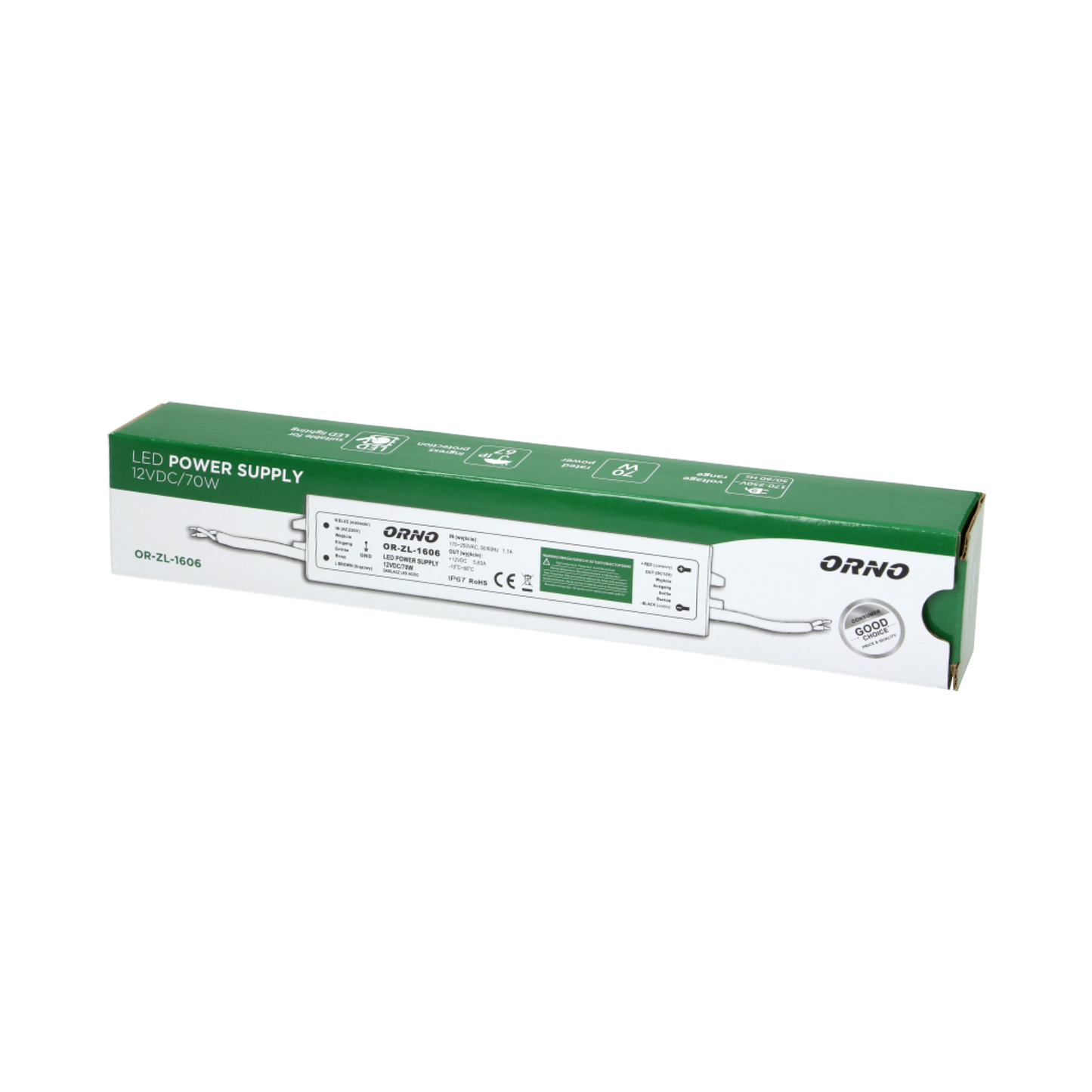Netzteil für LED AC/DC LED 12V, 70W, IP67