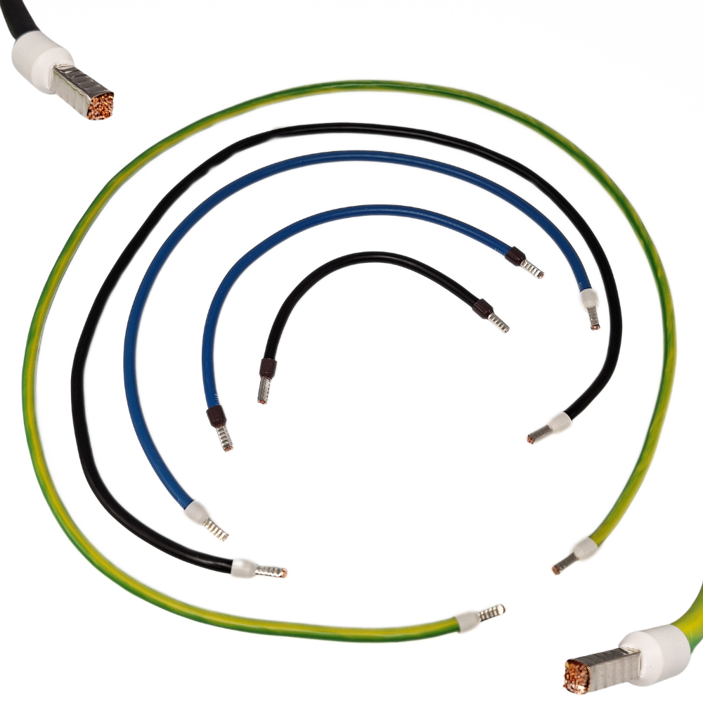 Verdrahtungsbrücke H07V-K 10mm² mit Aderendhülse beidseitig, Länge+Farbe wählbar