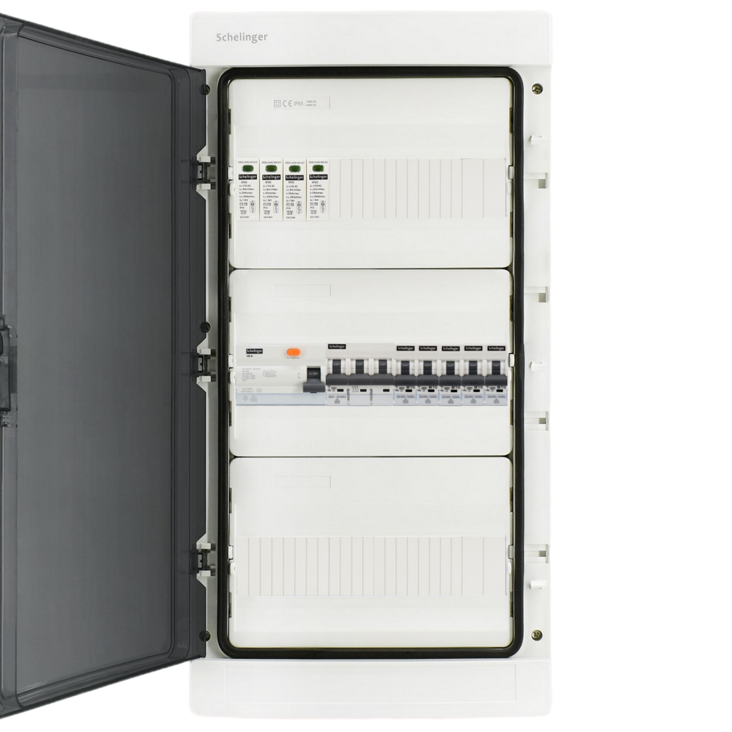 Sicherungskasten, 2,3,4,5 Reihig, Aufputz, Unterputz, Hohlwand, verdrahtet, VDE 1 x FI 40A/30mA + 1 x 3P LS B16 + 5 x 1P LS B16