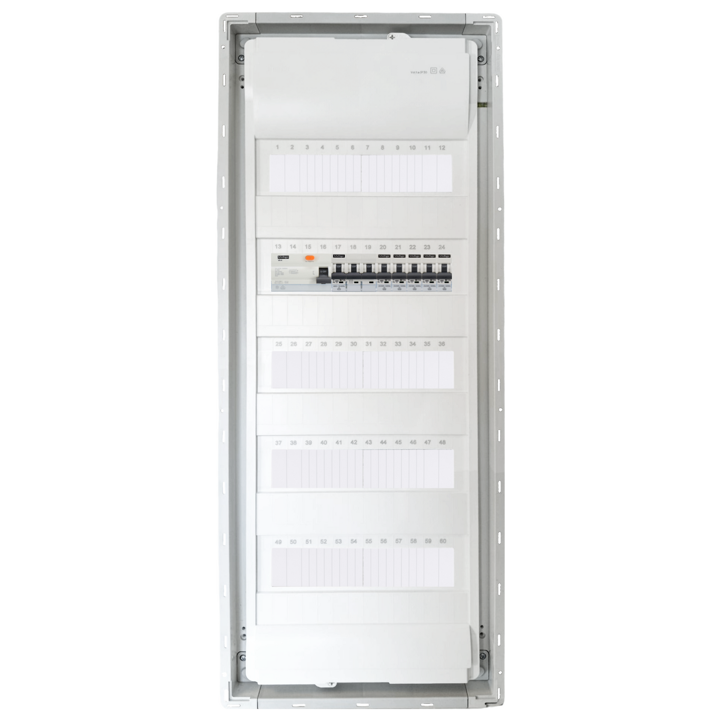 Sicherungskasten, 2,3,4,5 Reihig, Aufputz, Unterputz, Hohlwand, verdrahtet, VDE 1 x FI 40A/30mA + 1 x 3P LS B16 + 5 x 1P LS B16