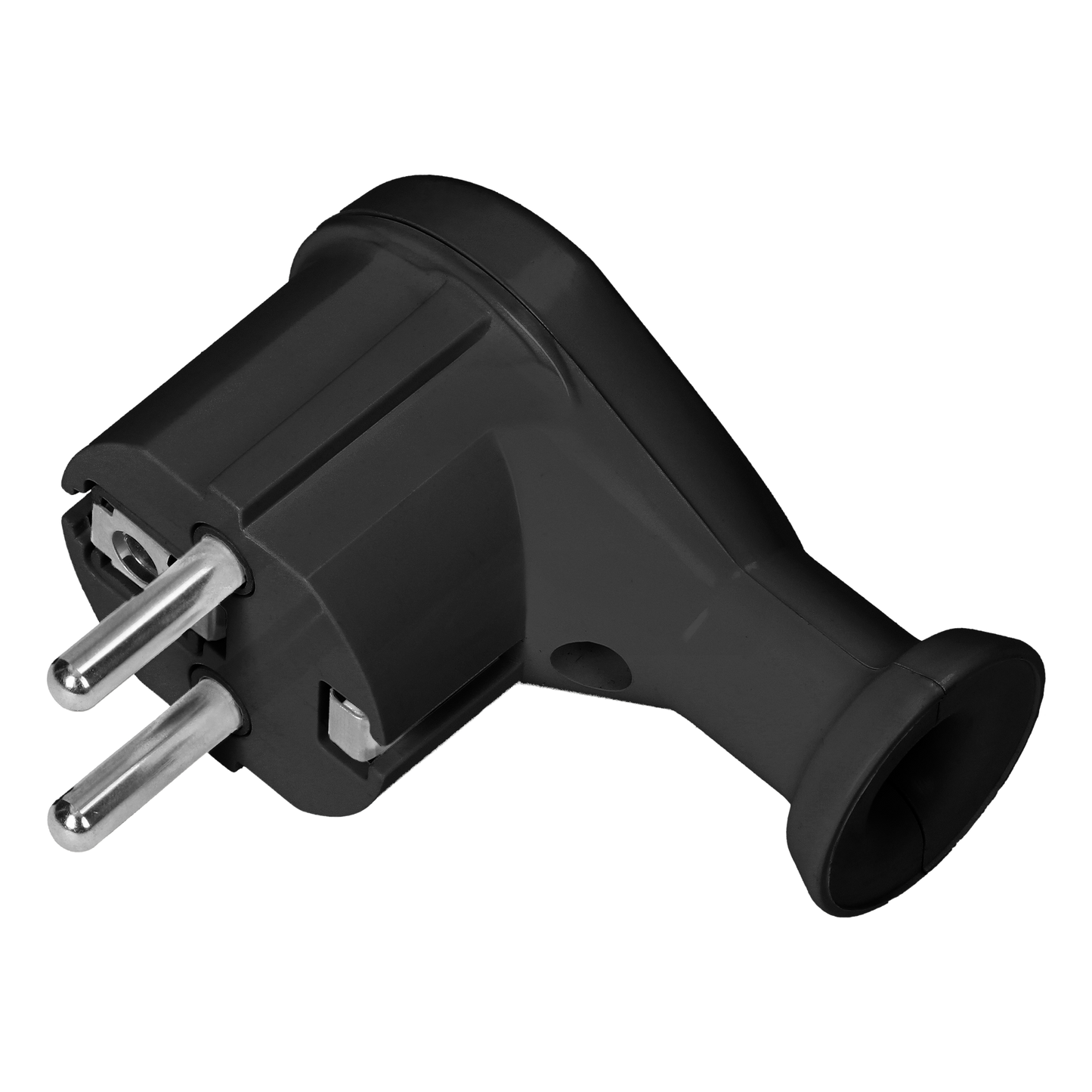 2P+Ed Winkelstecker, Uni-Schuko, schwarz