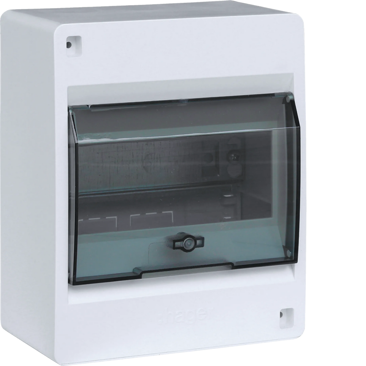 Hager VD106TP Kleinverteiler IC2, Aufputz, 6 Module, IP30, transparente Tür
