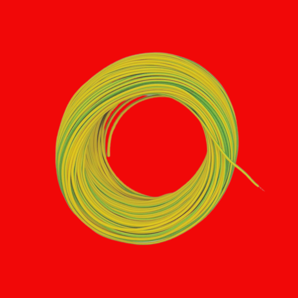 Kabel 1 x 0,5 (H05V-K) 100 Meter / gelb-grün