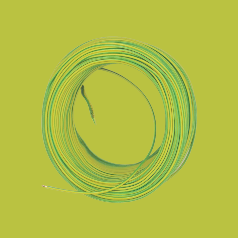 Kabel 1 x 0,75 (H05V-K) 10 Meter / gelb-grün