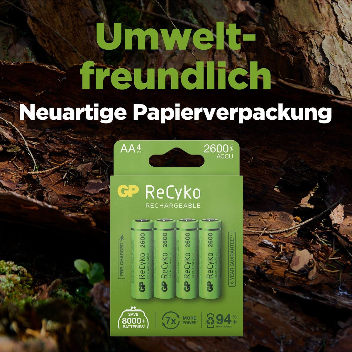 4 x AA Akku GP NiMH 2600 mAh ReCyko 1,2V