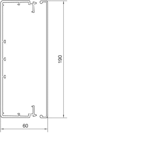 HAGER TEHALIT LF6019009016 Leitungsführungskanal aus PVC LF 60x190mm verkehrsweiß 2m