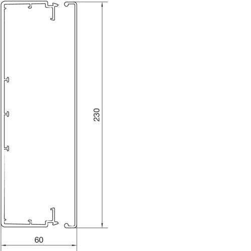 HAGER TEHALIT LF6023009016 Leitungsführungskanal aus PVC LF 60x230mm verkehrsweiß 2m