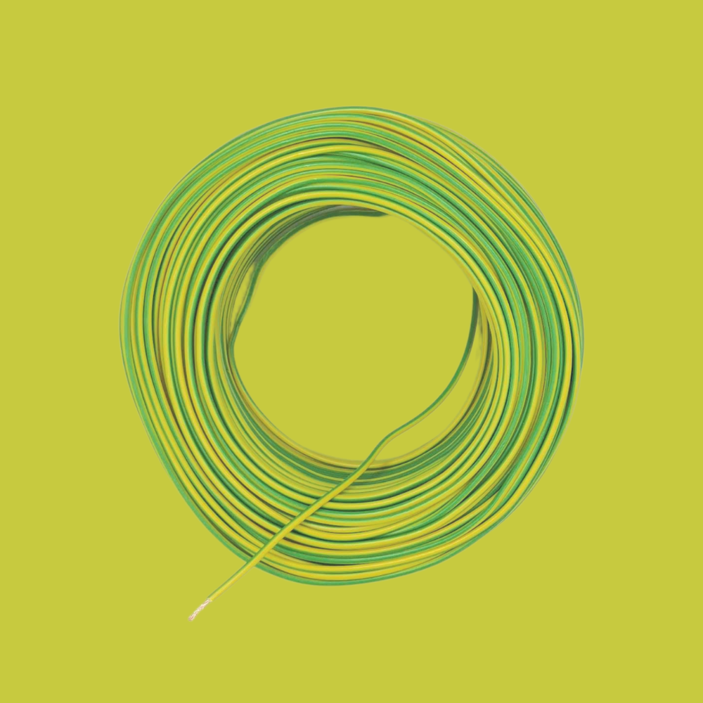 Kabel 1 x 1,5 (H07V-K) 100 Meter / gelb-grün