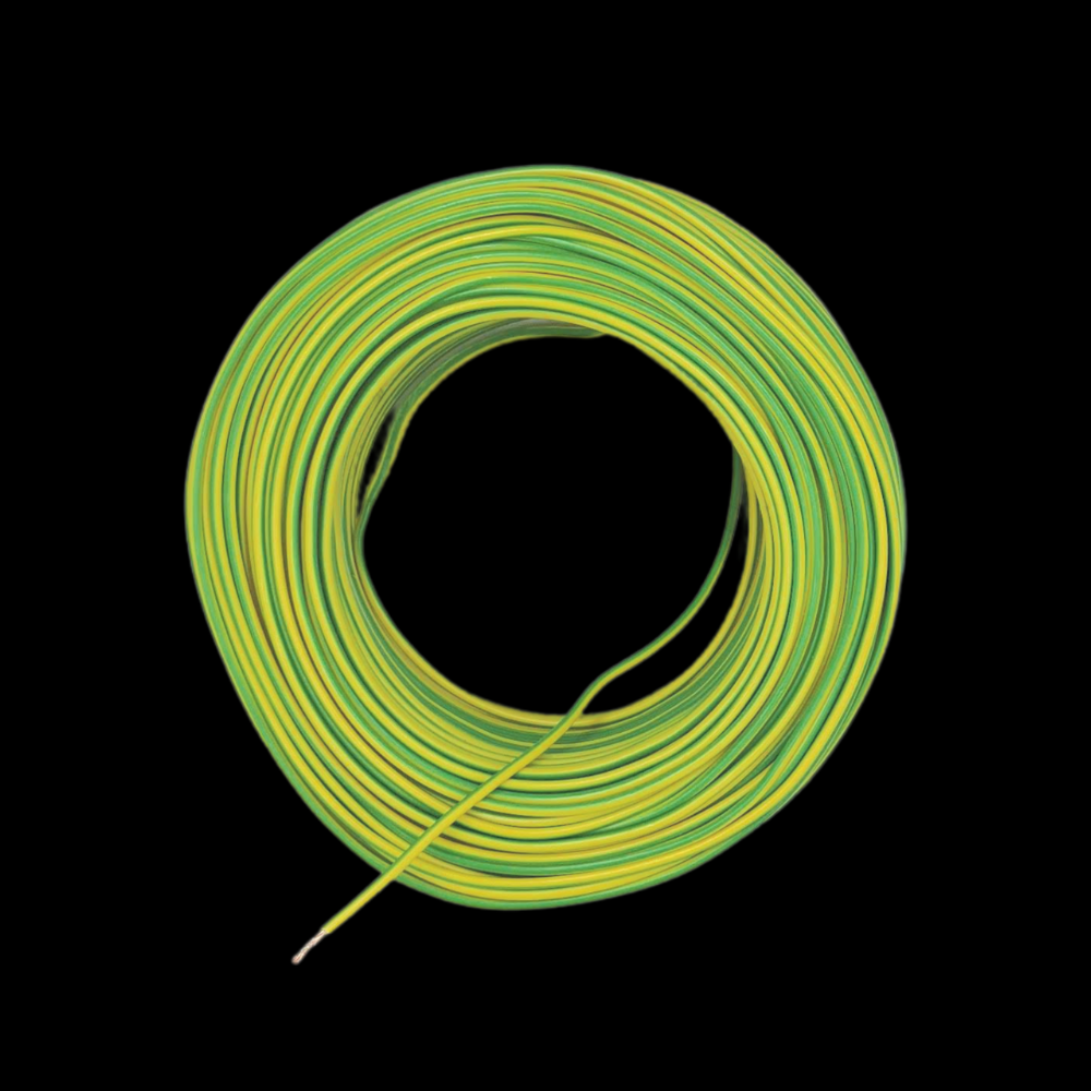 Kabel 1 x 1,5 (H07V-K) 100 Meter / gelb-grün