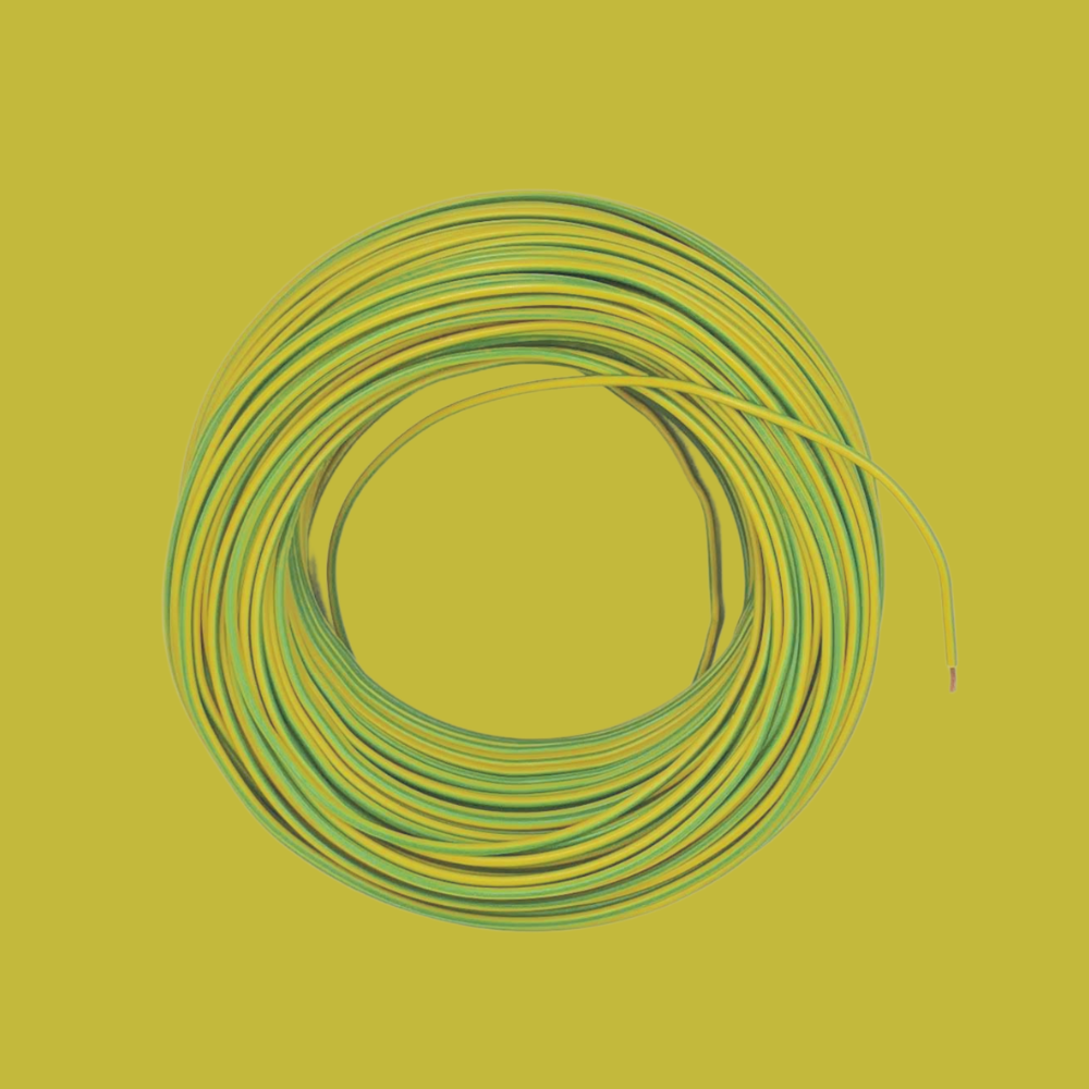 Kabel 1 x 1,0 (H05V-K) 10 Meter / gelb-grün
