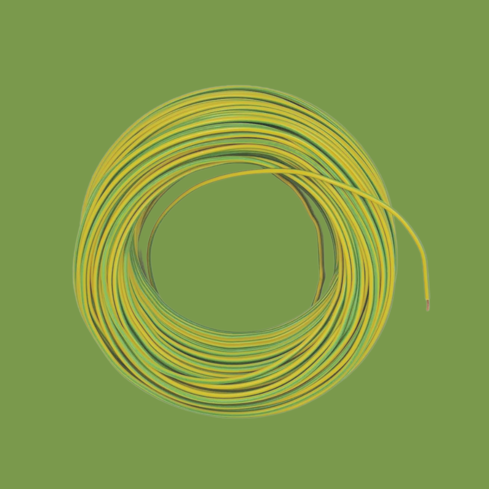 Kabel 1 x 1,0 (H05V-K) 10 Meter / gelb-grün