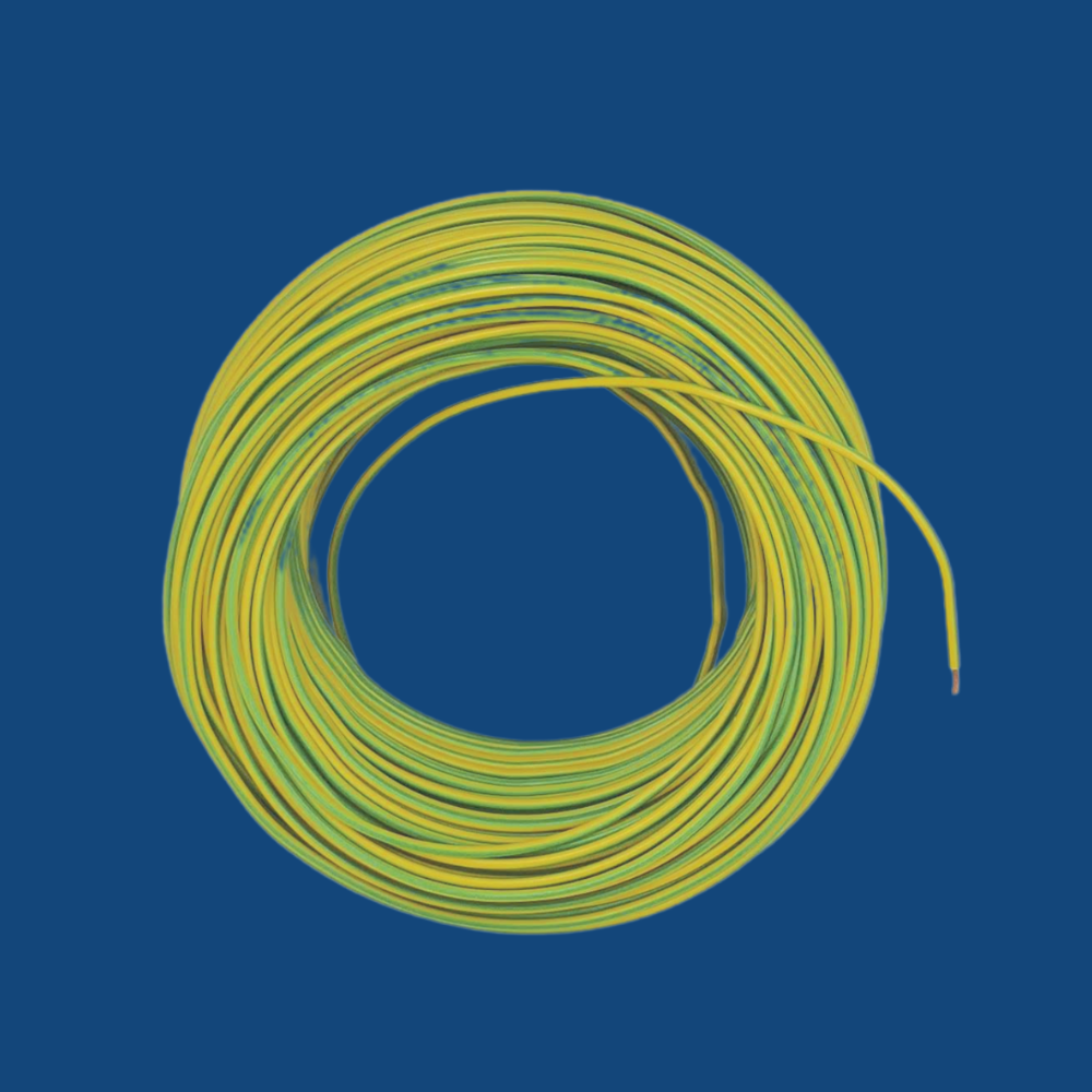 Kabel 1 x 1,0 (H05V-K) 10 Meter / gelb-grün