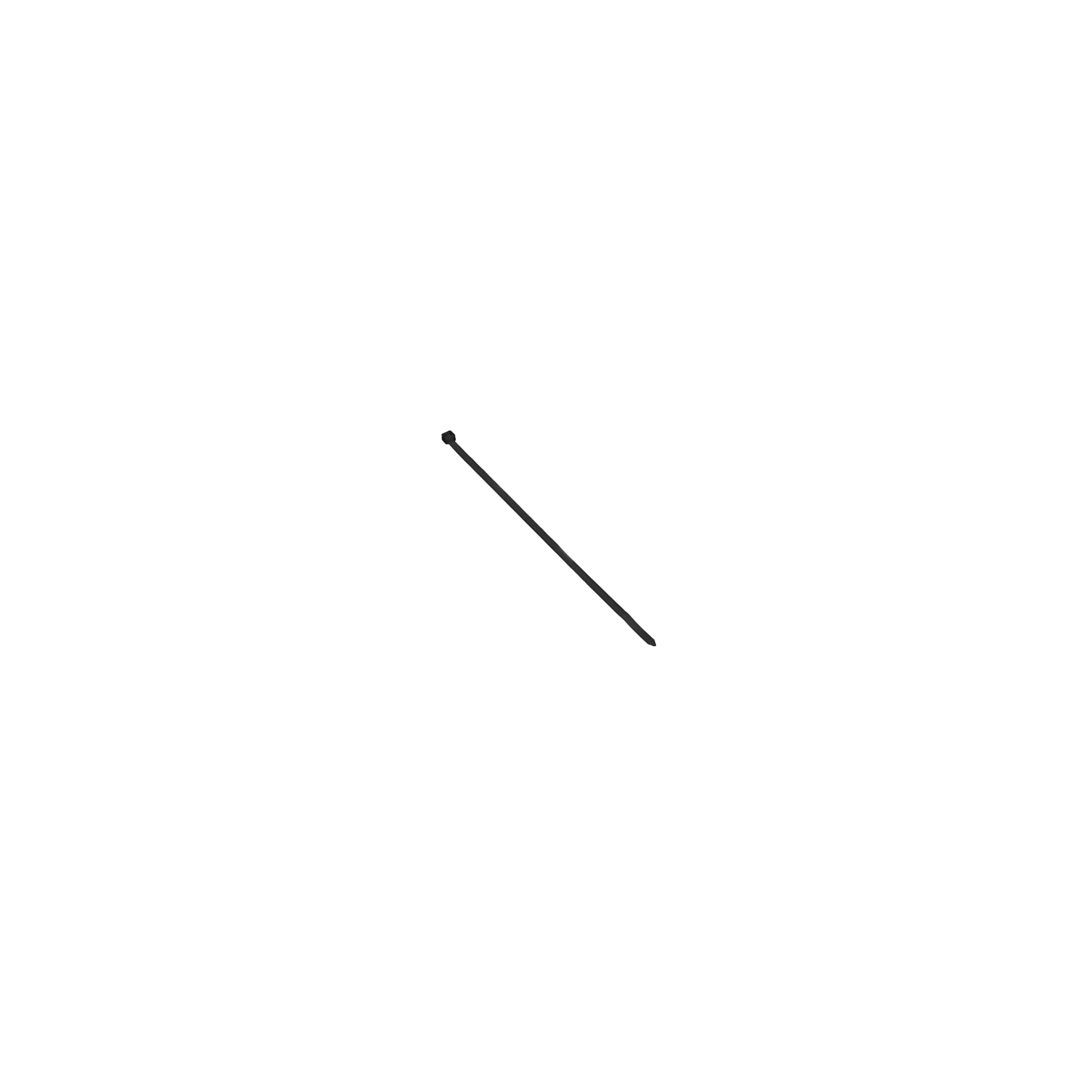 Kabelbinder, schwarz, UV-beständig, Breite 2,5 mm, Länge 150mm, 100 Stück.