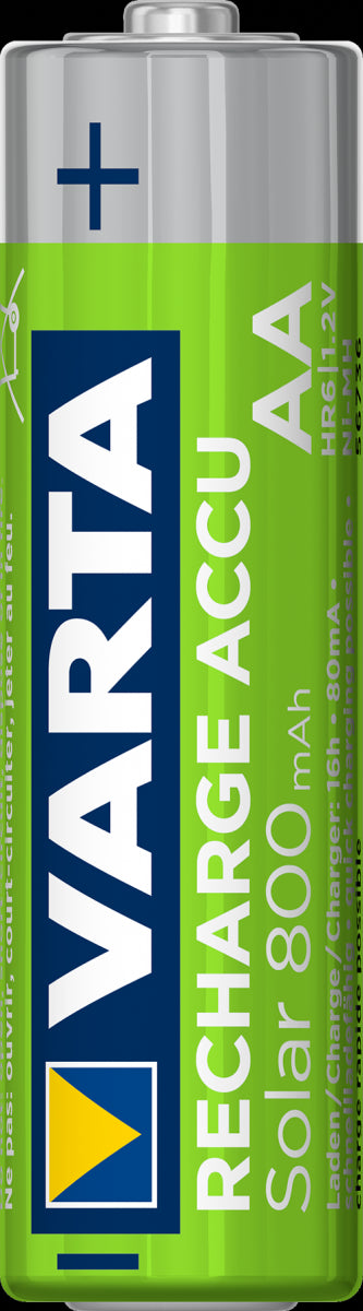 2 x RECHARGE Akkus Solar AA HR6 NiMH 800 mAh