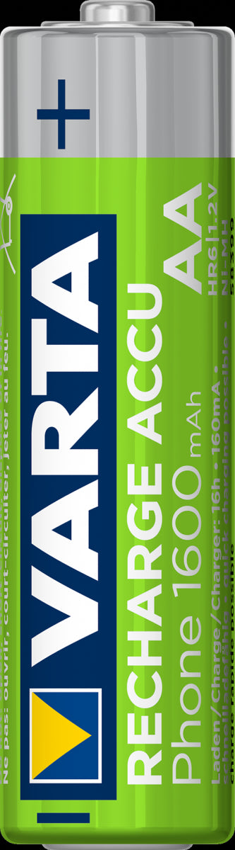 2 x Varta Accus Recharge Accu Phone AA HR6 1600mAh