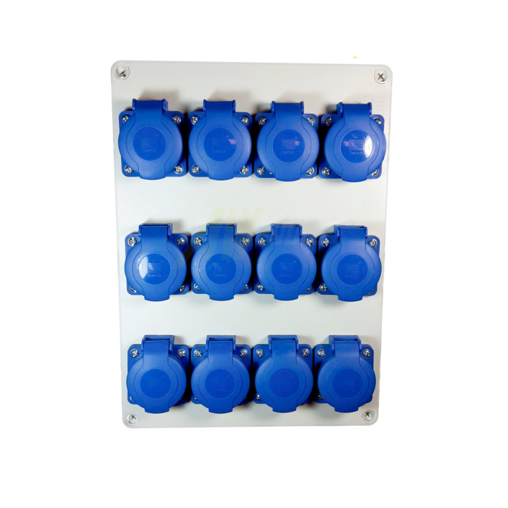 Stromverteiler Steckdosenverteiler Baustromverteiler 12 x 230 V/16A Schuko verdrahtet