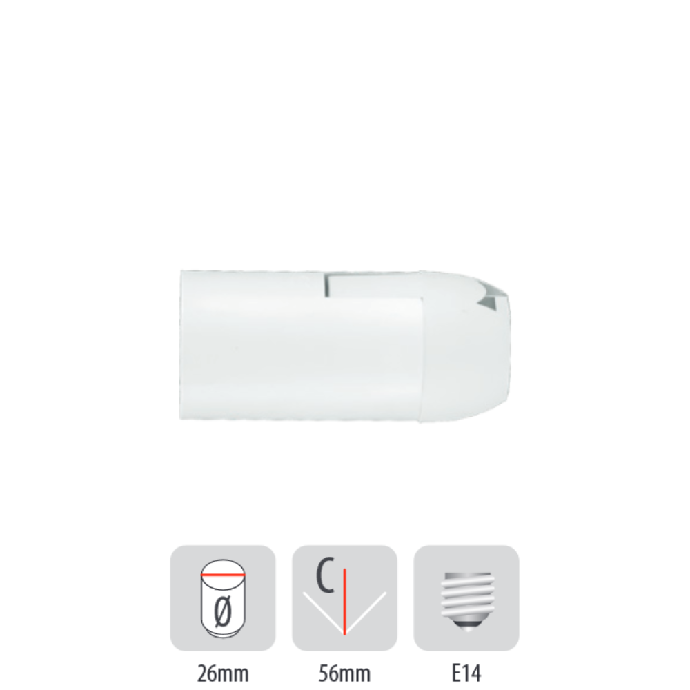 Thermoplastische Fassung E-14 Weiß