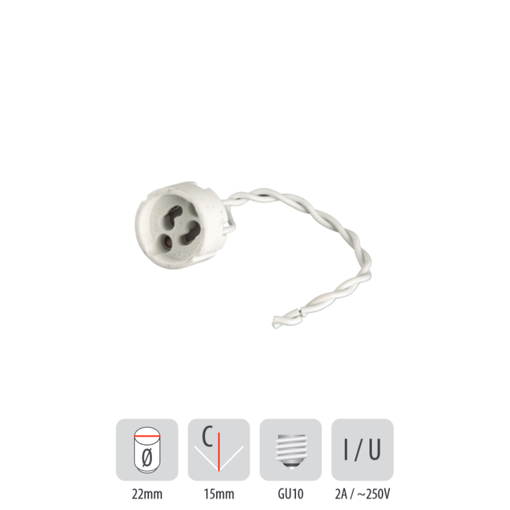 Porzellan Fassung GU10 LED / halogen