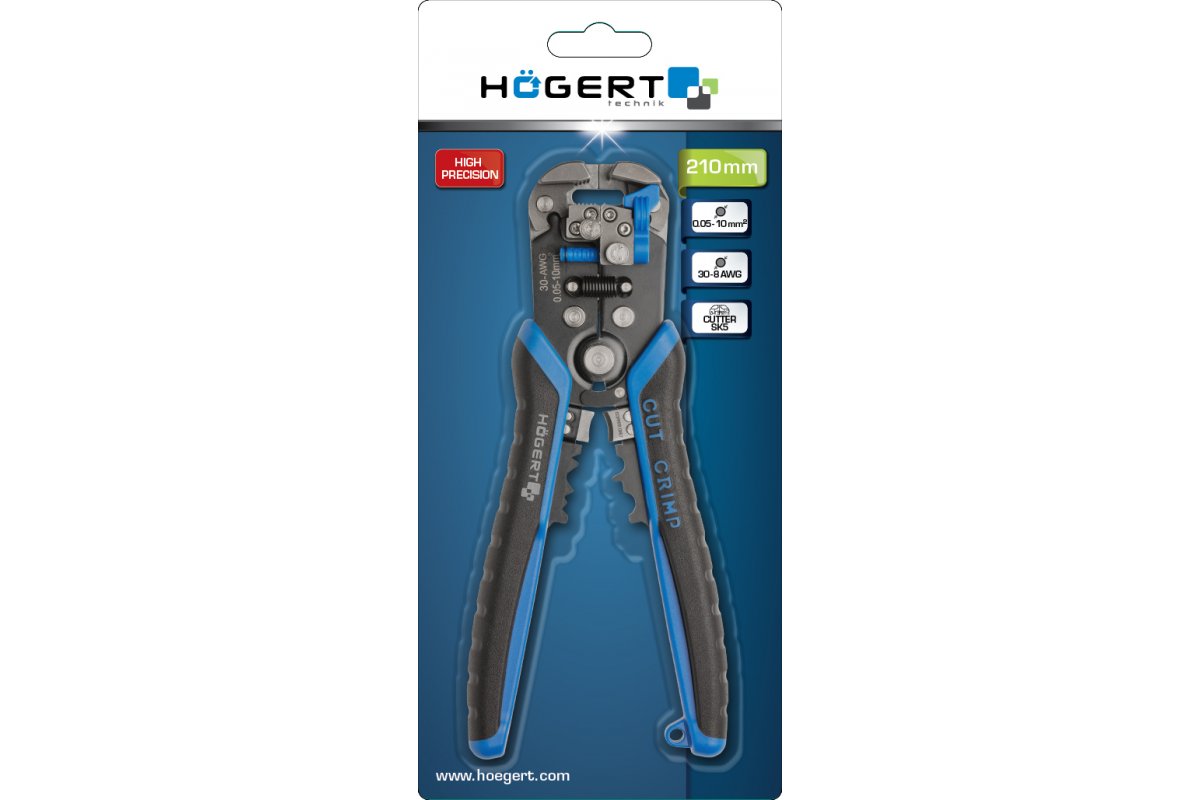Högert Technik Automatische Abisolierzange, 0.05-10.0 mm2, 210 mm