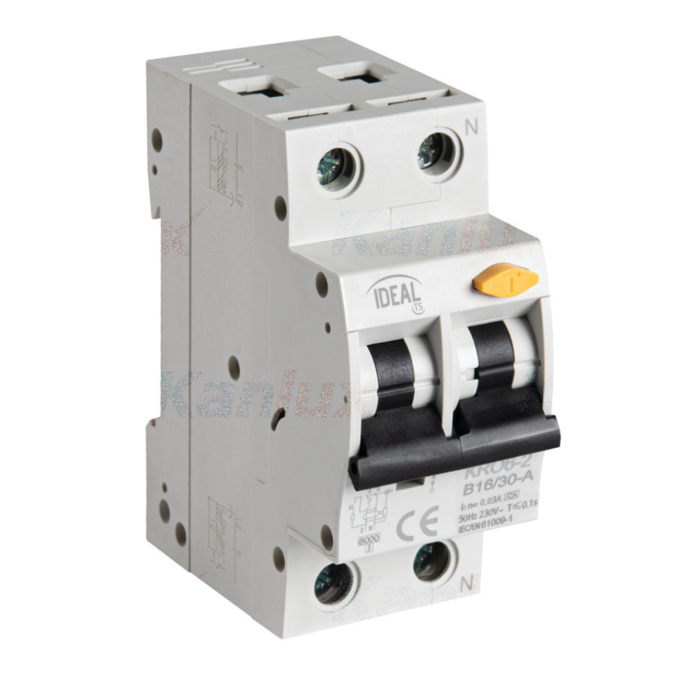Kanlux IDEAL Fehlerstromschutzschalter mit Überstromschutz, 6kA, 2P KRO6 KRO6-2/B16/30-A