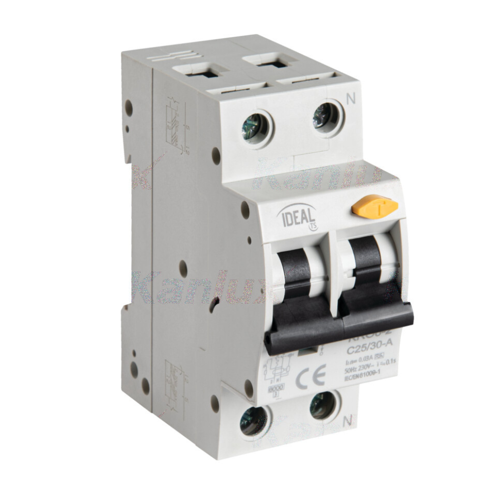 Kanlux IDEAL Fehlerstromschutzschalter mit Überstromschutz, 6kA, 2P KRO6 KRO6-2/C25/30-A
