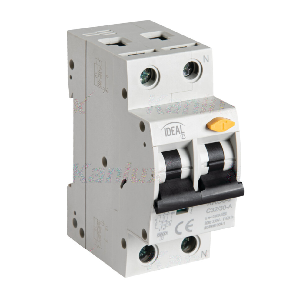 Kanlux IDEAL Fehlerstromschutzschalter mit Überstromschutz, 6kA, 2P KRO6 KRO6-2/C32/30-A