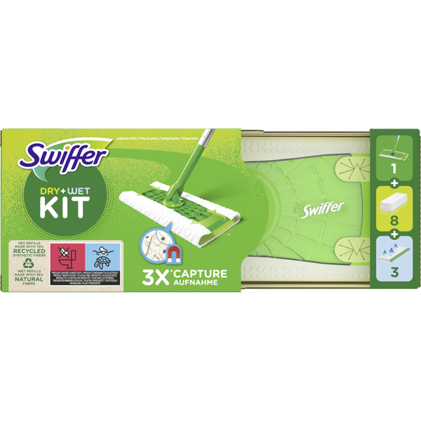 Staubwischer Systemstarter (Bodenstab + 8 Trockentücher + 3 feuchte Wischtücher)