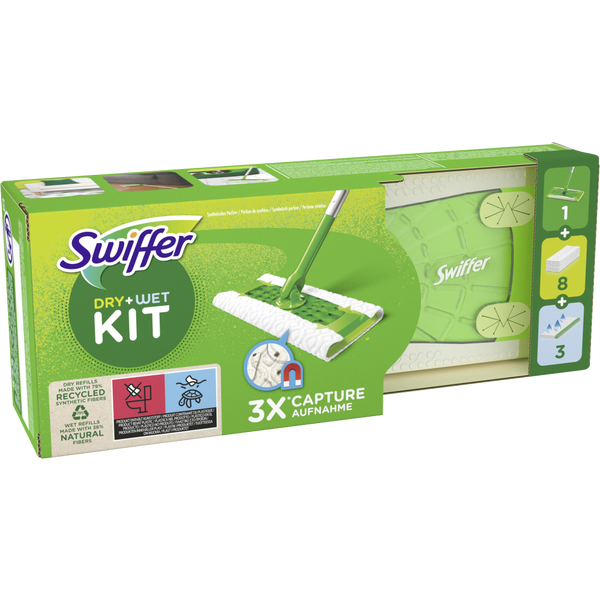 Staubwischer Systemstarter (Bodenstab + 8 Trockentücher + 3 feuchte Wischtücher)