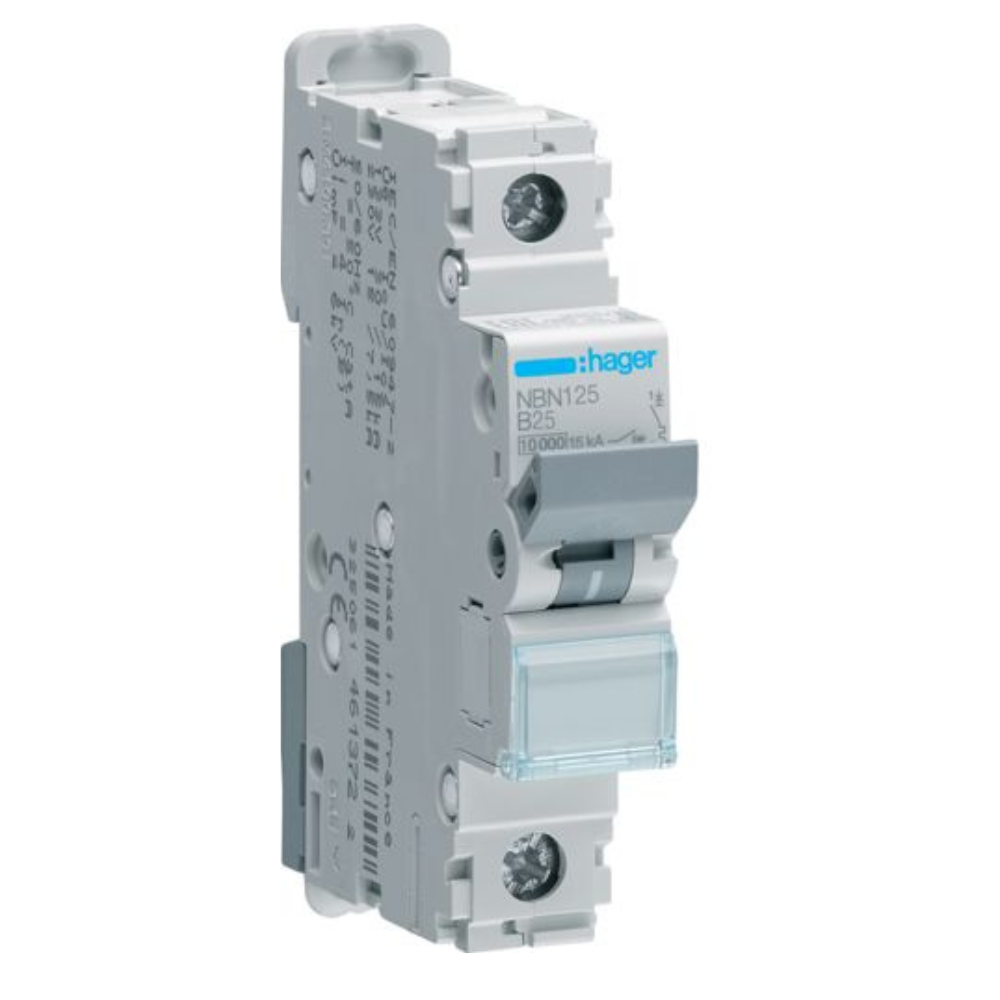 HAGER NBN125 Leitungsschutzschalter 1 polig 10kA/15kA B-25A 1M