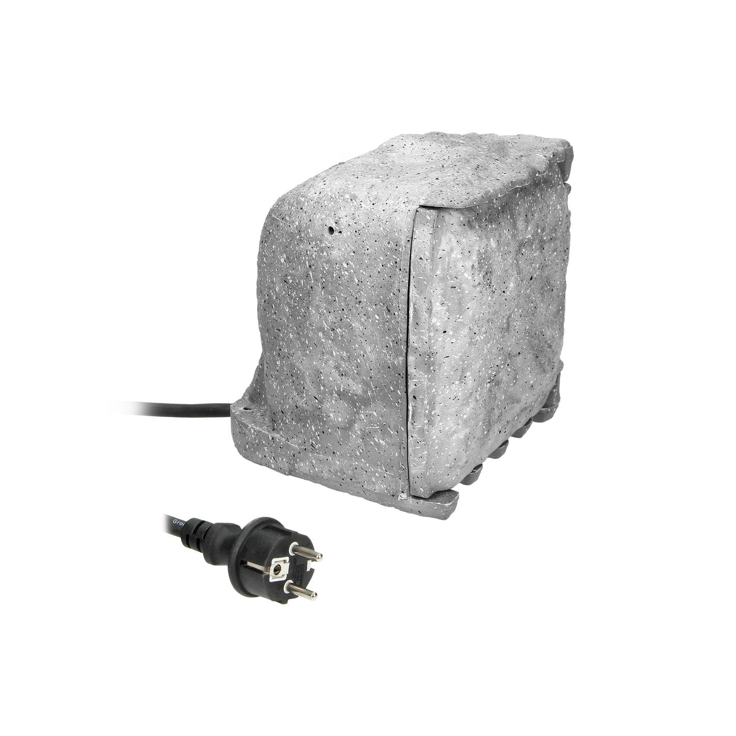 Gartensteckdose Stone, 4 Steckdosen Typ E SchuKo, Gummikabel H07RN-F 3x1,5mm², 3m, 2 Betriebsarten