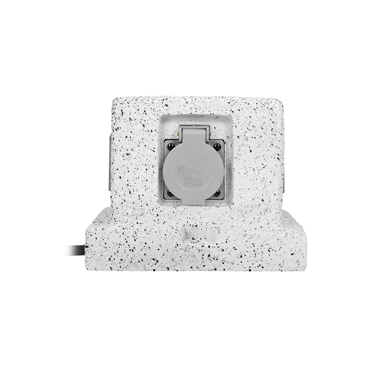 Gartensteckdose , 4 Steckdosen Typ E SchuKo, Gummikabel H07RN-F 3x1,5mm², 3m