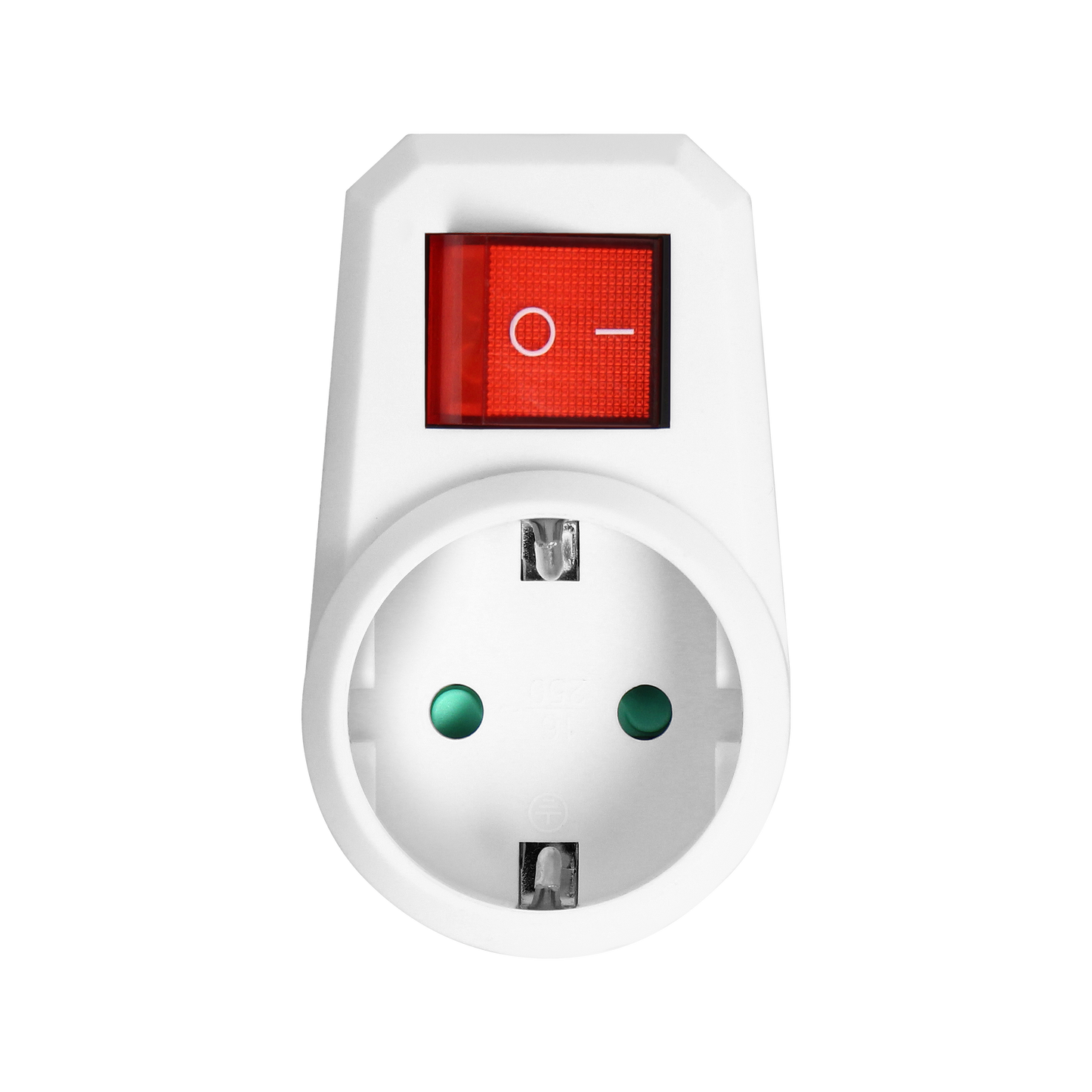 Einzelnetzteil 1x2P+Z (Schuko) mit Zentralschalter, weiß