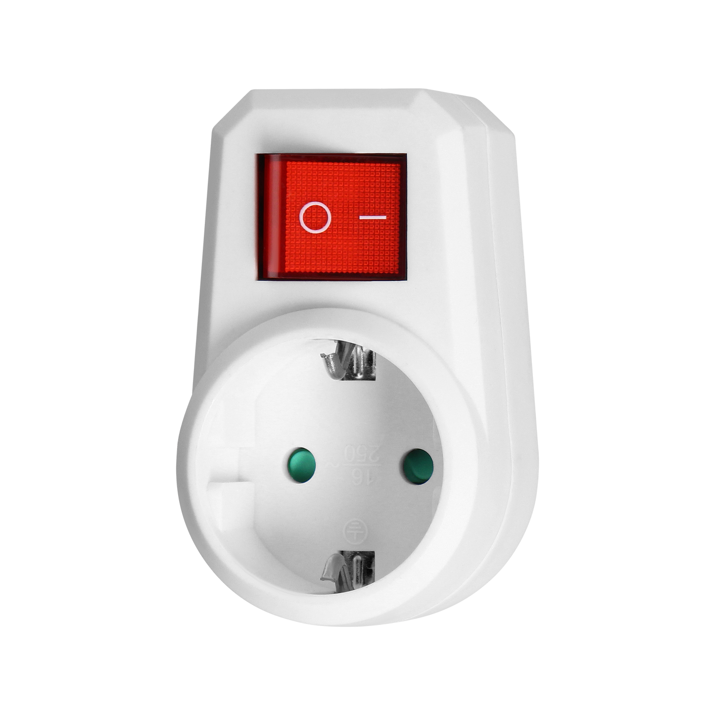 Einzelnetzteil 1x2P+Z (Schuko) mit Zentralschalter, weiß