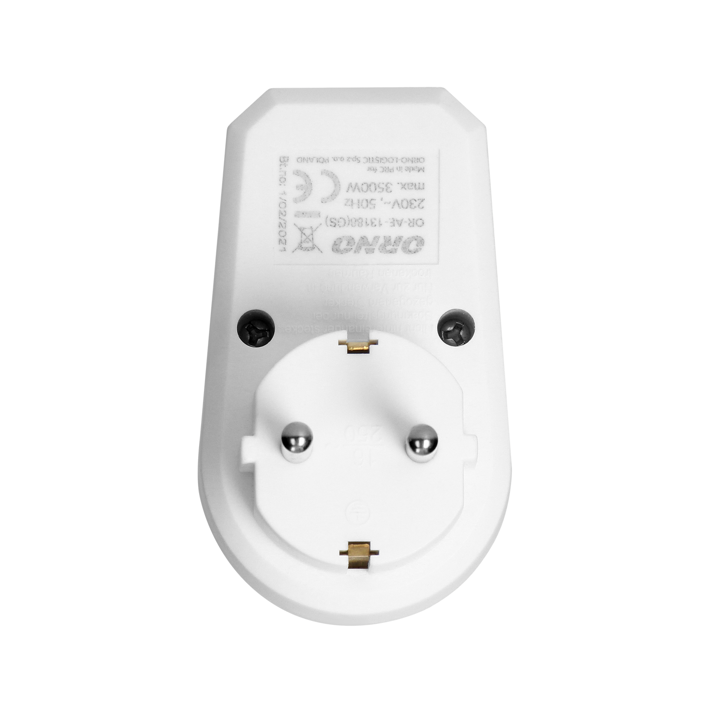 Einzelnetzteil 1x2P+Z (Schuko) mit Zentralschalter, weiß