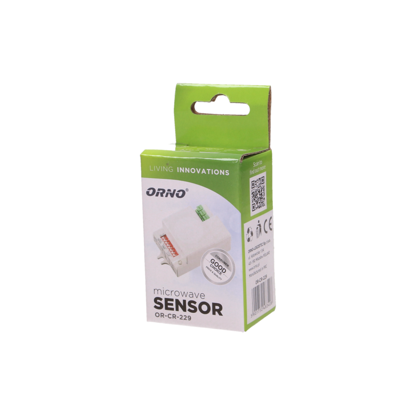 Mini-Mikrowellen-Bewegungsmelder mit Jumpersteuerung IP20