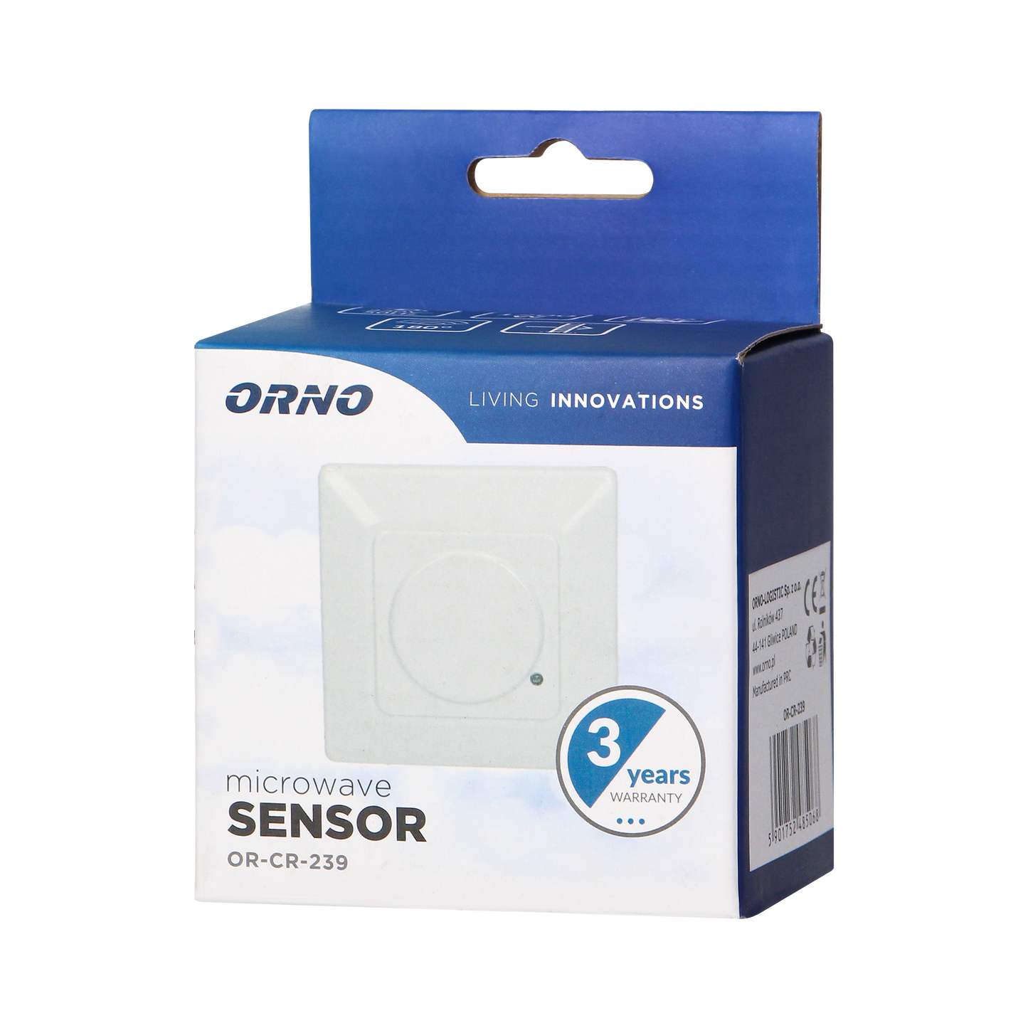 Mikrowellen-Unterputz-Bewegungsmelder für Buchse 180 Grad, IP20