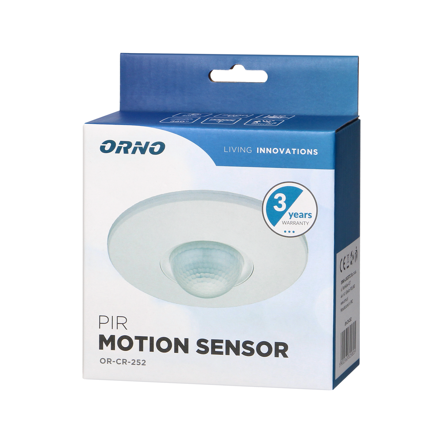 Bewegungsmelder mit 3 Sensoren 360 Grad IP20