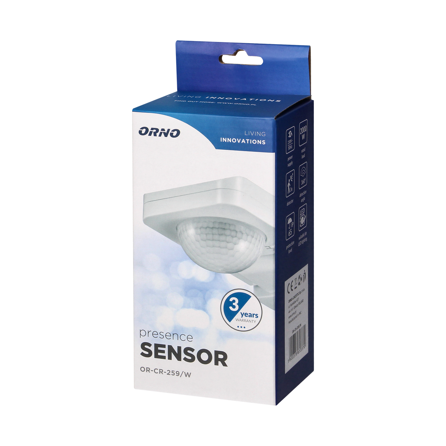 Bewegungsmelder 360 Grad IP65, weiß